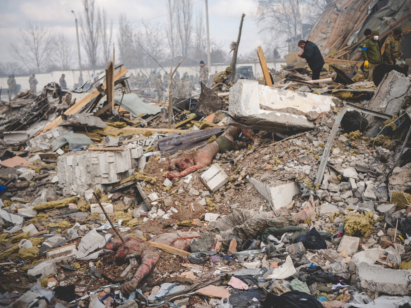 004_brokenpromises - Ukraine; Mykolaiv; 2022

Ukrainian military base bombed by the Russian aircraft. More than 40 soldiers died while they were sleeping. 
The attack is one of the several that happened since the dawn in all the South area of Ukraine. 