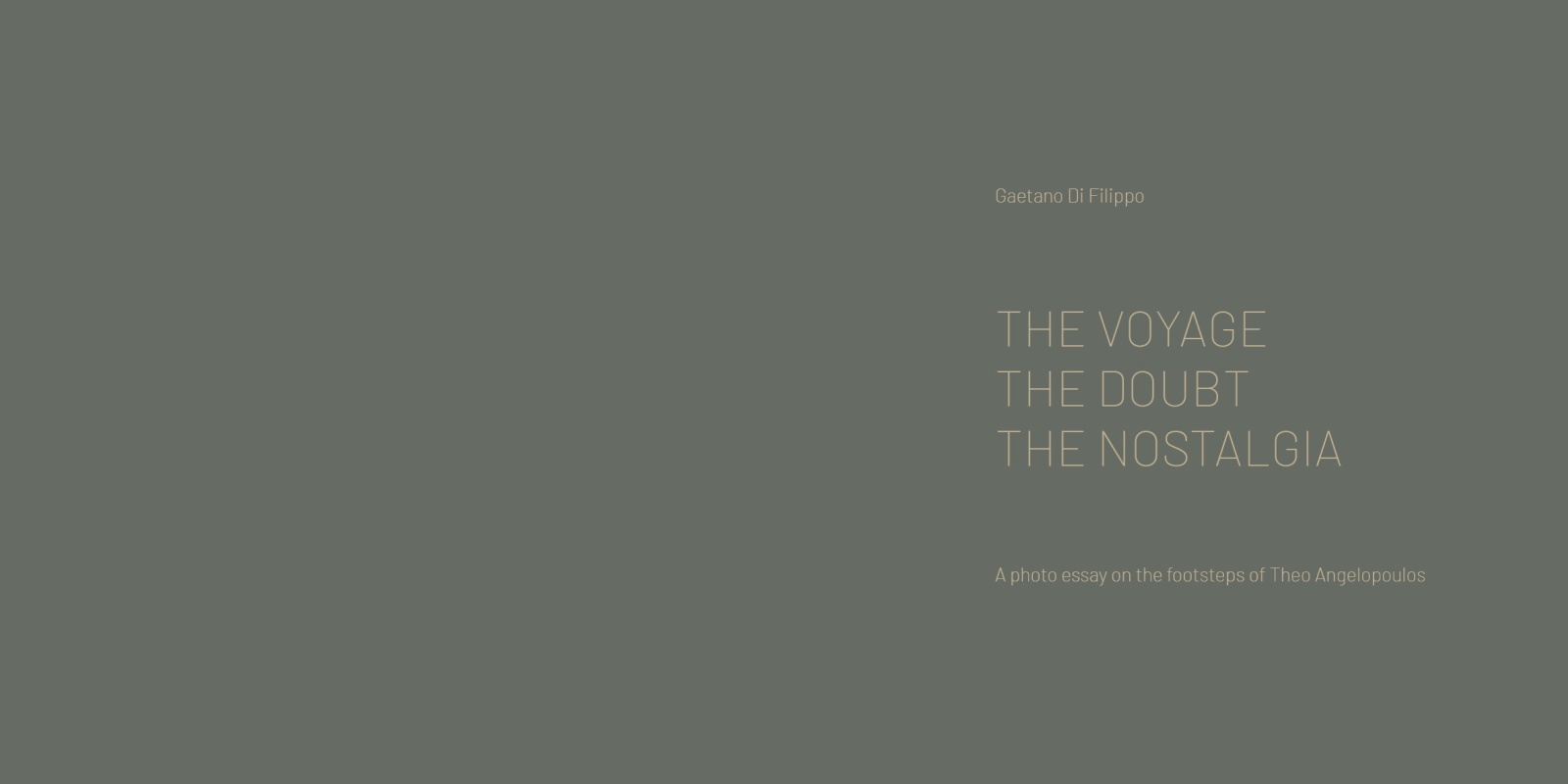 The voyage, the doubt, the nostalgia [ENG 2020]
